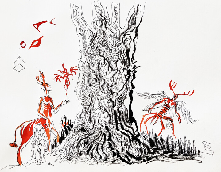 Le temps du Rêve 图画, 12.2x15.8 in