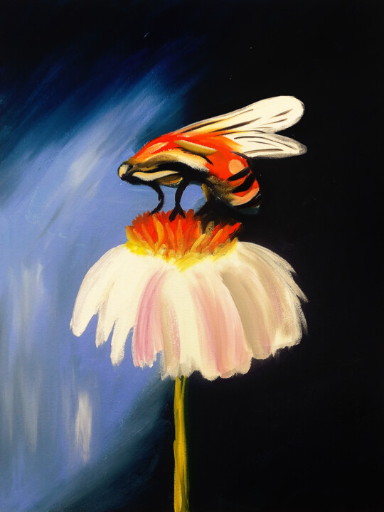 Honey Bee Art Painting 绘画, 17.7x13.8 in