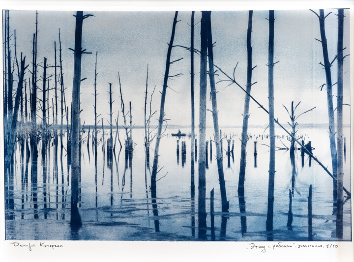 Printmaking titled "Study with a Fisher…" by Dmitriy Kochergin, Original Artwork, Analog Print