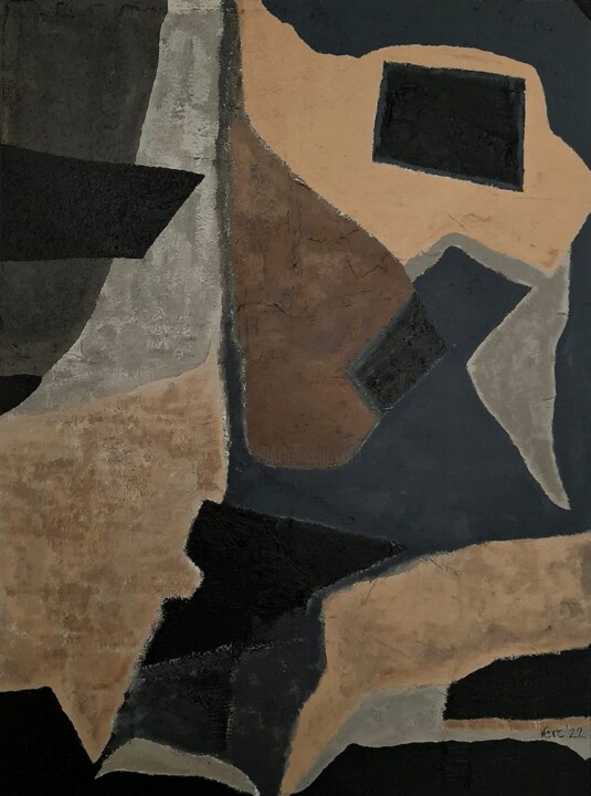Painting titled "Geometric - The Dis…" by Vercmagnus, Original Artwork, Acrylic Mounted on Wood Stretcher frame
