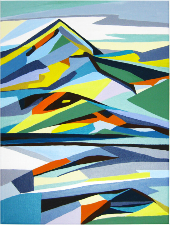Malerei mit dem Titel "Mountains" von Marina Geipel, Original-Kunstwerk, Acryl