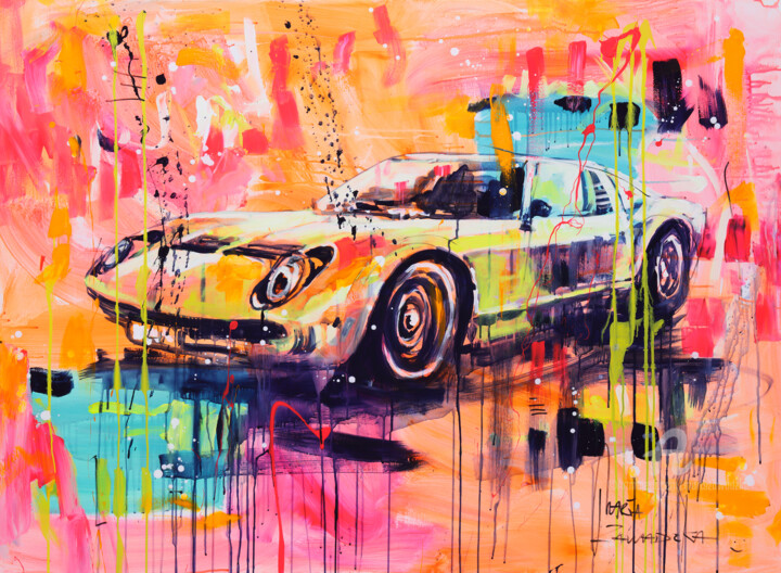 Lamborghini miura 绘画, 43.3x59.1 in