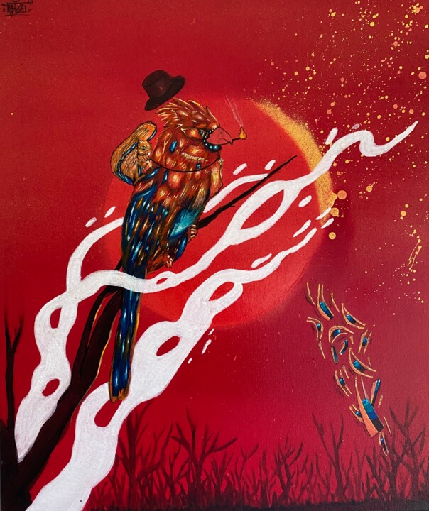 Automne rouge 绘画, 21.7x18.1 in