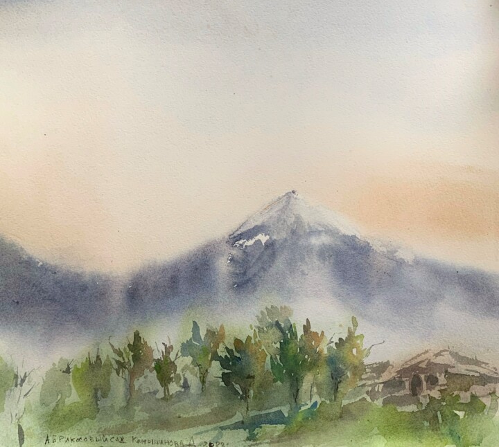 Аpricot garden under Ararat 绘画, 10.6x13.8 in