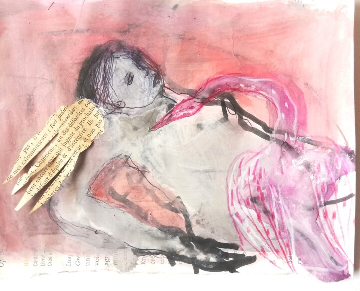 Leda endormie 绘画, 7.1x5.1 in