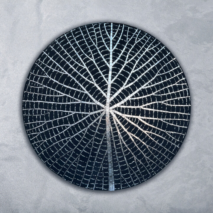 Night Waterlily - Black Edition 雕塑, 35.4x35.4 in