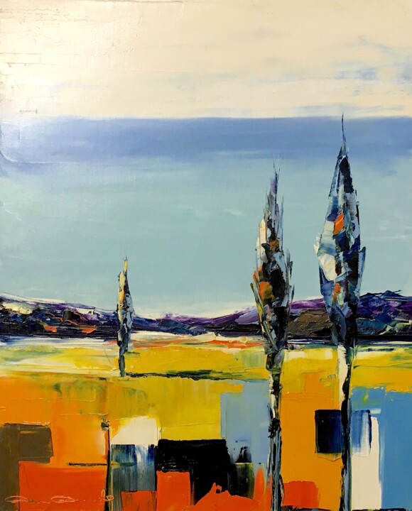 Peinture intitulée "Lavenders" par Dam Domido, Œuvre d'art originale, Huile Monté sur Châssis en bois