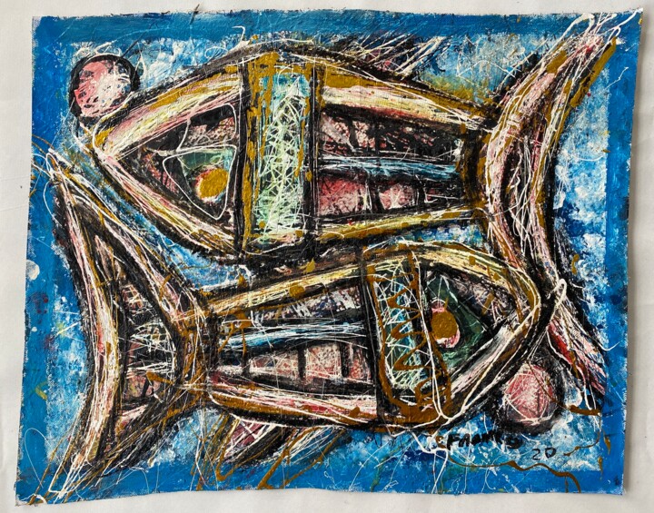 Ojos de Oro 绘画, 13.8x17.7 in