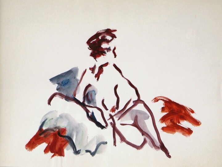 Nude model in Paris 绘画, 11x14.6 in