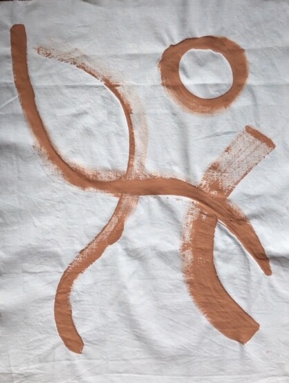 Ondes de corps #1 绘画, 27.6x19.7 in