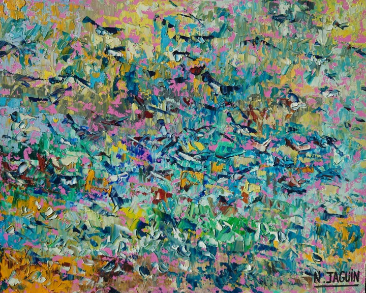 Oiseaux marins 绘画, 15.8x19.7 in