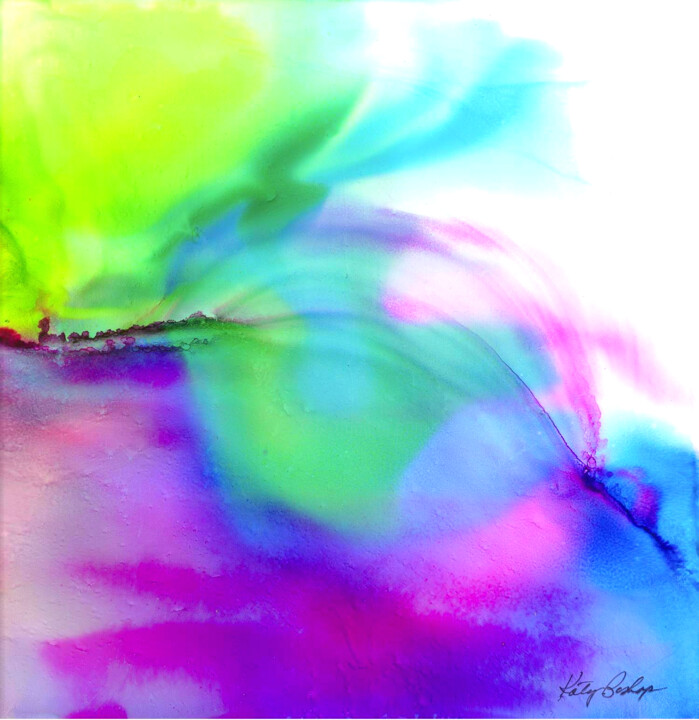 Schilderij getiteld "EMERGING" door Katy Bishop, Origineel Kunstwerk, Inkt
