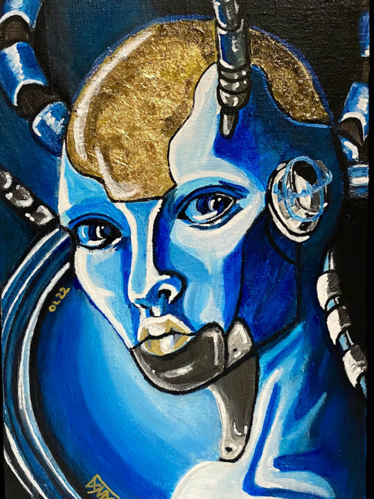 Painting titled "KRIGA" by Lana Dri, Original Artwork, Acrylic Mounted on Wood Stretcher frame