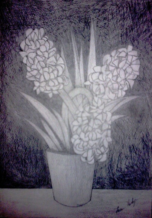 Hyacinth in Pot 绘画, 16.5x11.8 in