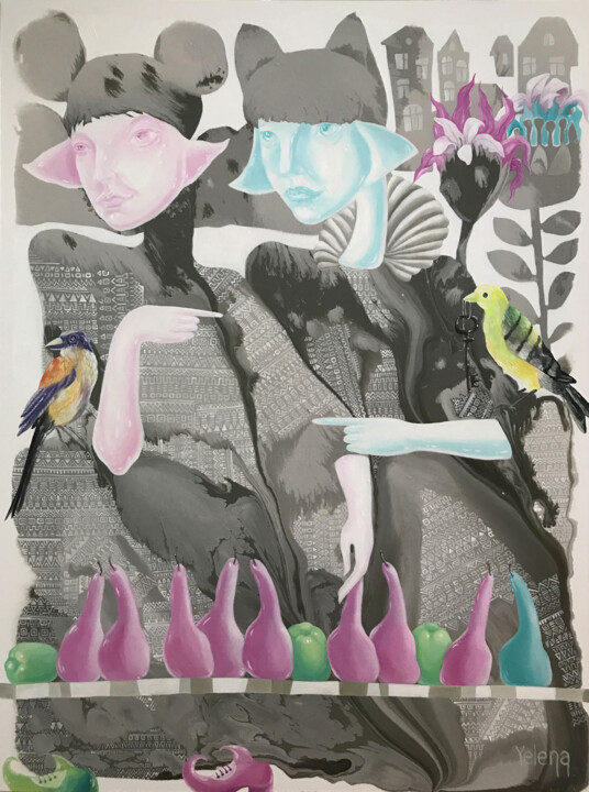 Who has the key 绘画, 39.8x29.9 in