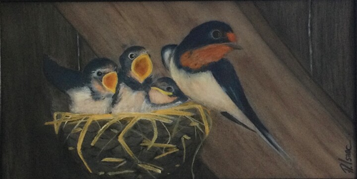 Feed me! 绘画, 7.9x15.8 in