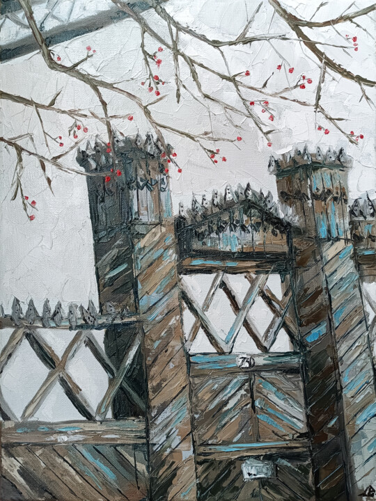 Old gate 绘画, 15.8x11.8 in