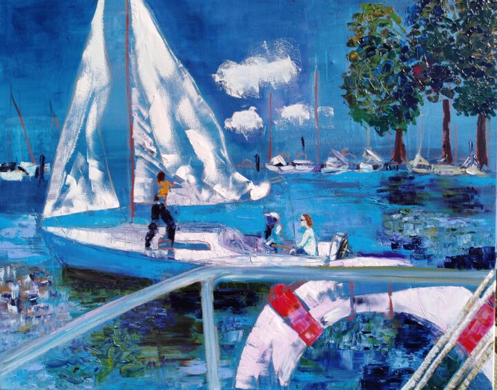 Yachtclub Bregenz 2 绘画, 31.5x39.4 in