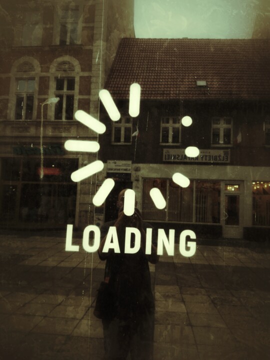 Digital Arts titled "Loading" by Maksym Syrota, Original Artwork, AI generated image