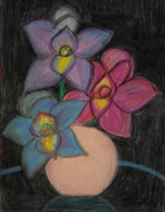 Orchids in Vase 绘画, 11.8x8.3 in