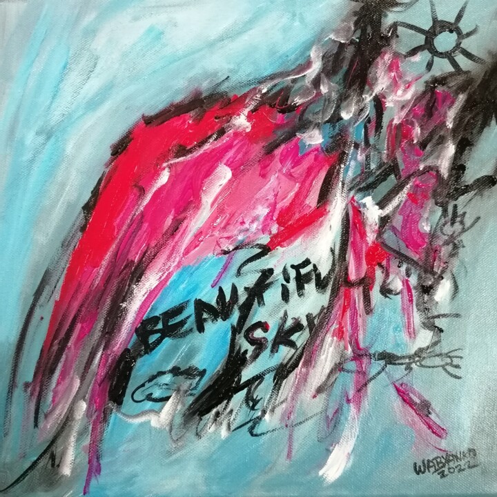 Peinture intitulée "Beautiful Sky" par Wabyanko, Œuvre d'art originale, Acrylique Monté sur Châssis en bois