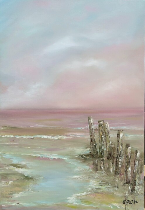 Marée basse en vert et rose