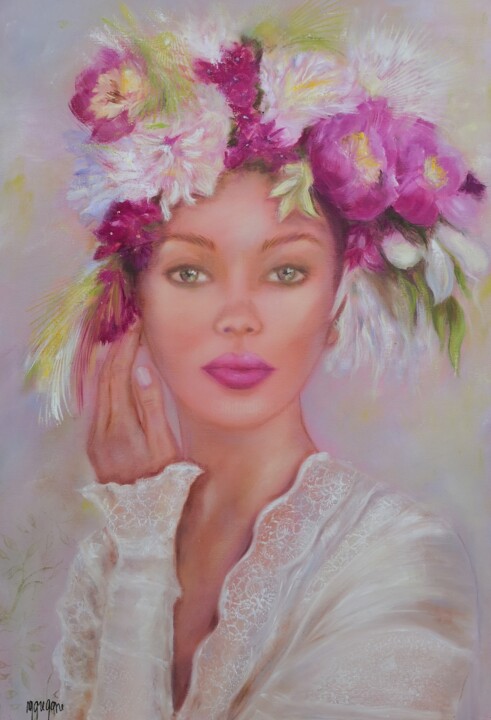 Élégante en fleurs et dentelle