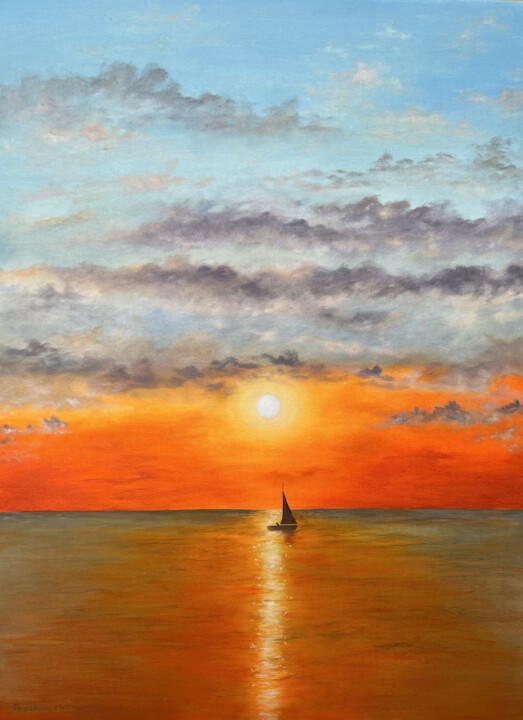 Painting titled "Sun illusion" by Karina Romanova (Clementina), Original Artwork, Oil