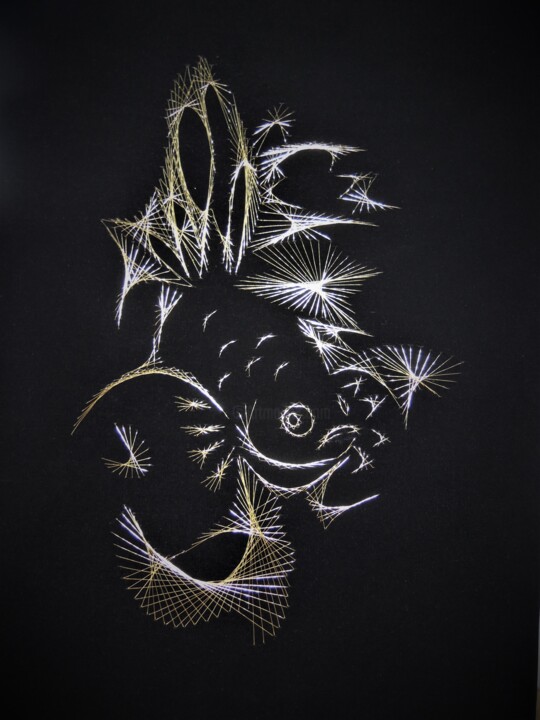 fish 섬유 예술, 15.8x11.8 in