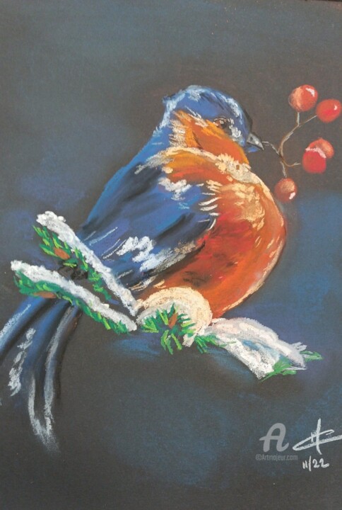 Le rouge gorge 图画, 17.7x13.8 in