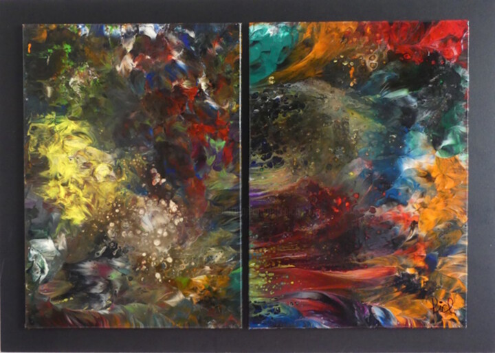 Pintura titulada "Diptyque Pich's mag…" por Pich, Obra de arte original, Acrílico Montado en Otro panel rígido