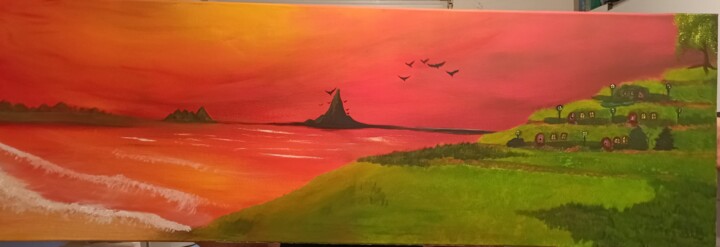 Au delà des mondes 绘画, 15.8x47.2 in