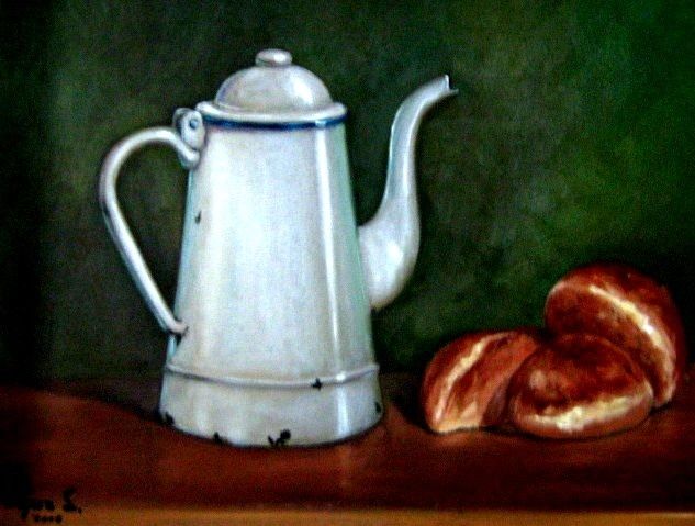 Painting titled "Bodegón" by Luis Fernando López, Original Artwork