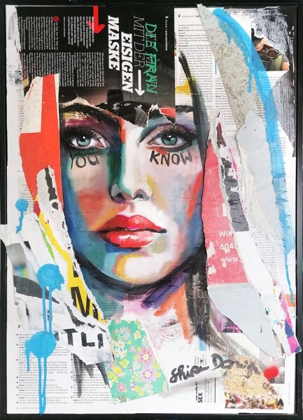 Painting titled "YOU KNOW" by Shirin Donia, Original Artwork, Acrylic Mounted on Wood Panel
