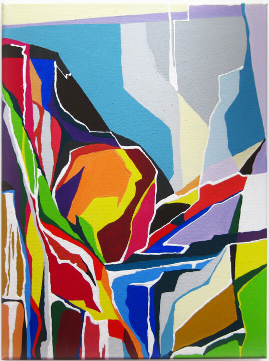 Malerei mit dem Titel "On the top" von Marina Geipel, Original-Kunstwerk, Acryl