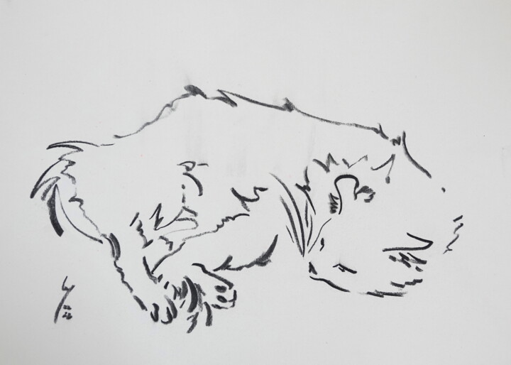 Drawing titled ""Luna" N°14" by Christine Serain (Suting Su Ting), Original Artwork, Charcoal