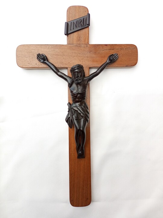 Jesus Christ cross, Cross of Jesus, 50 cm tall wood cross Sculpture, 19.7x13.8 in