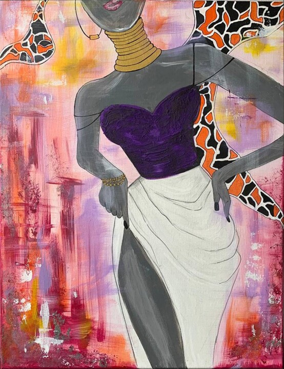 A woman from africa 绘画, 19.7x15.8 in