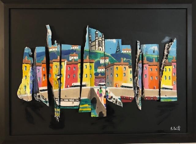 Peinture intitulée "Lyon" par Esteves Brito, Œuvre d'art originale, Acrylique Monté sur Panneau de bois