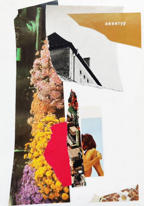 「FASHION COLLAGE ll」というタイトルの絵画 Yulia Belaslaによって, オリジナルのアートワーク, コラージュ