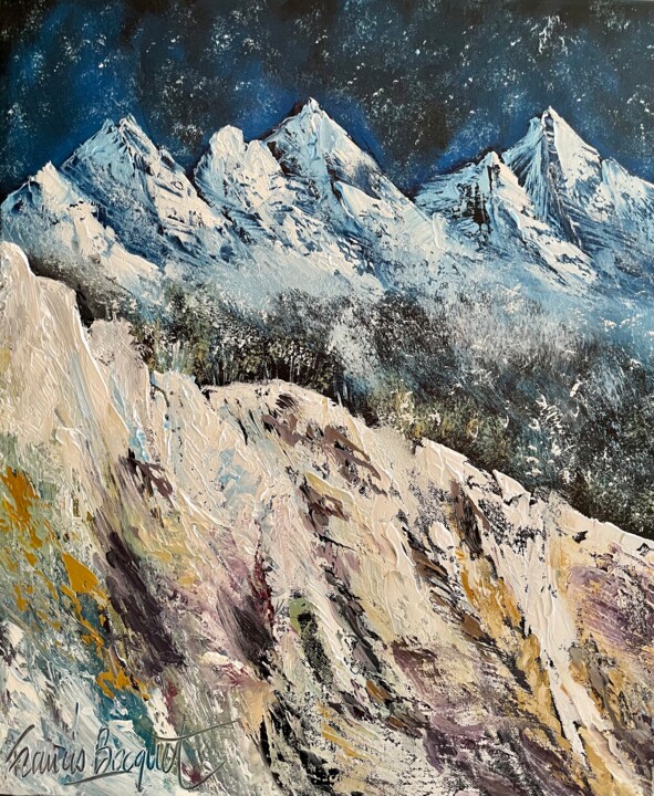 La montagne bleue 绘画, 21.7x18.1 in