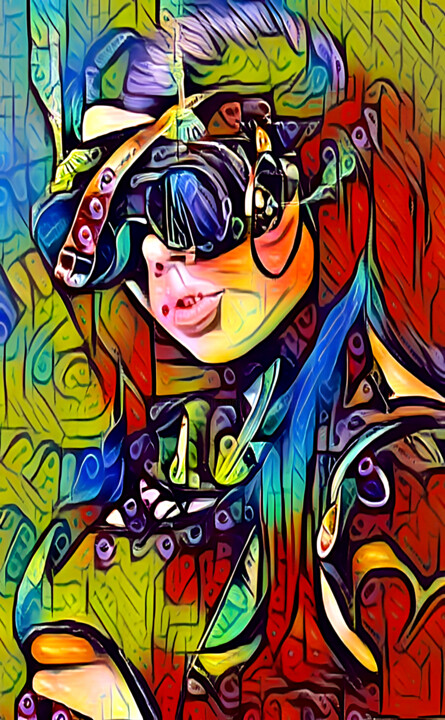 Steampunk Girl III 绘画, 59.1x36.6 in