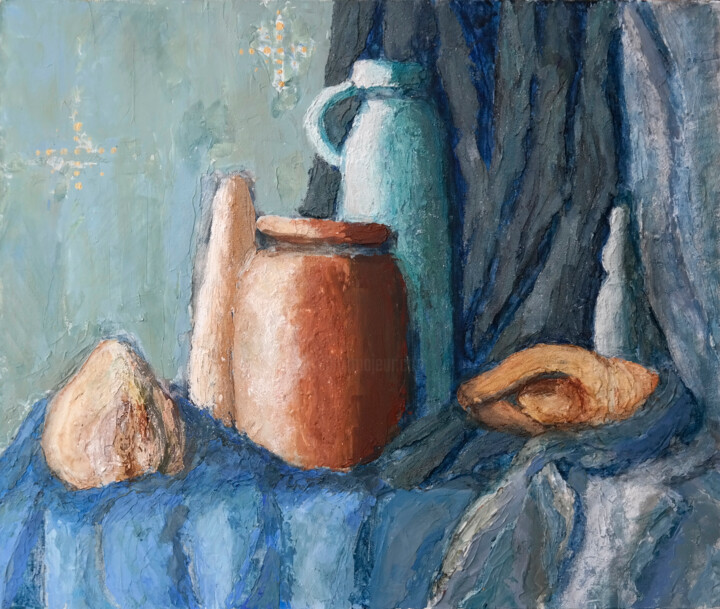 Painting titled "Stability" by Anatassia Markovskaya, Original Artwork, Oil Mounted on Wood Stretcher frame