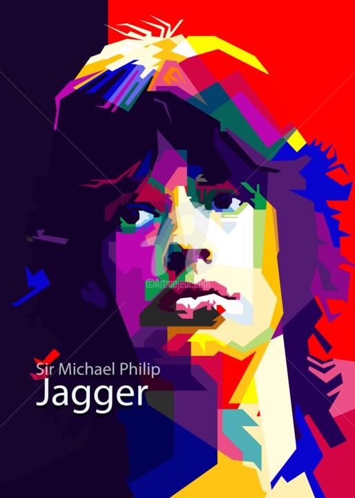 Digital Arts titled "Portrait WPAP Sir M…" by Fariza Abdurrazaq, Original Artwork, 2D Digital Work