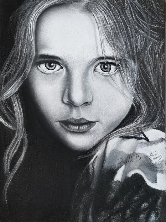 ADOLESCENCE (Noir et Blanc) 绘画, 15.8x11.8 in