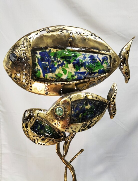 Les poissons de RAPA 14 - Giula Falcone 雕塑, 23.6x13.8 in
