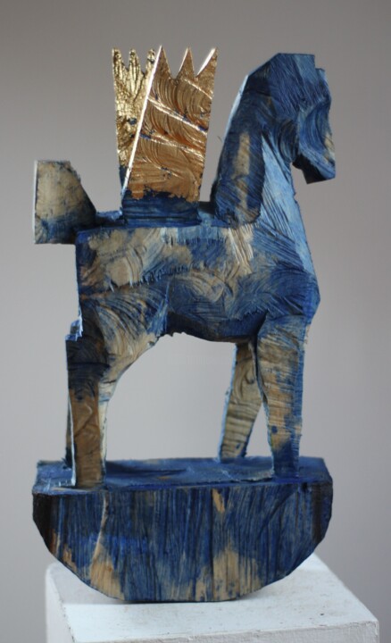 Z cyklu Koniki beskidzkie "Pegaz na biegunach" 雕塑, 17.3x9.8 in