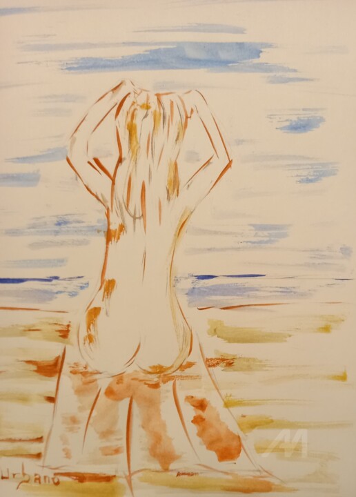 Nu au soleil 绘画, 8.7x6.7 in