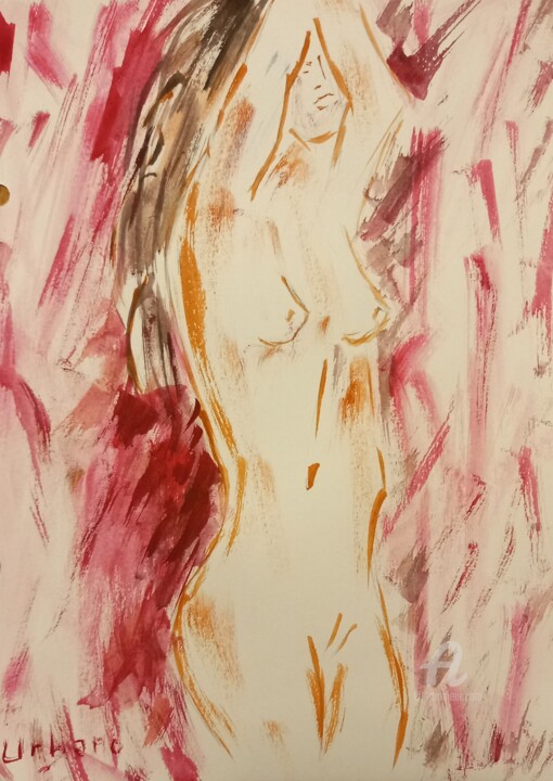 Nuit rouge 绘画, 8.7x6.7 in