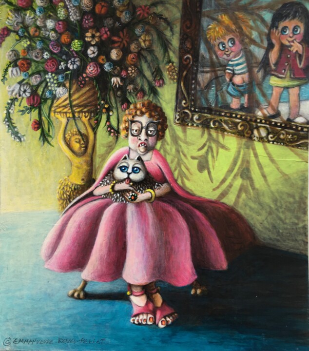 La Fille 绘画, 9.8x8.7 in